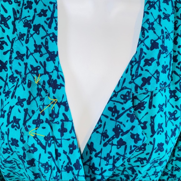 Vintage Print Blue on Blue Pattern Wrap Dress by Johnathan Martin - Picture 9 of 13